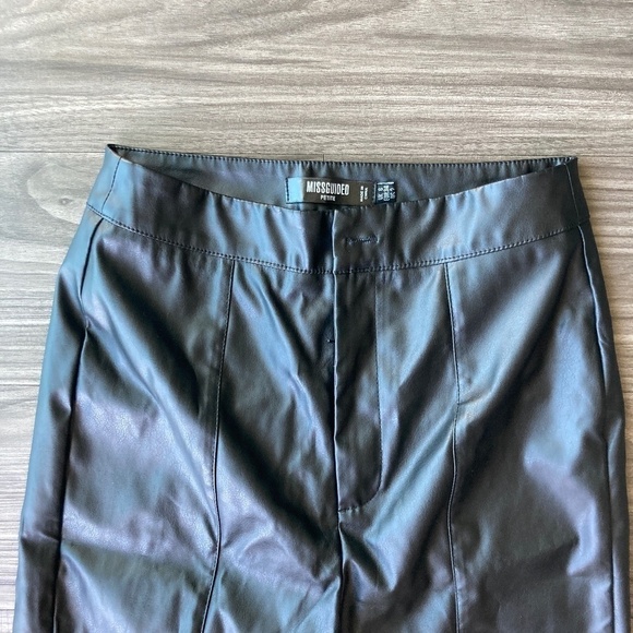 Missguided Petite Slit Front Faux Leather Pants in Black-NWOT - Picture 10 of 11